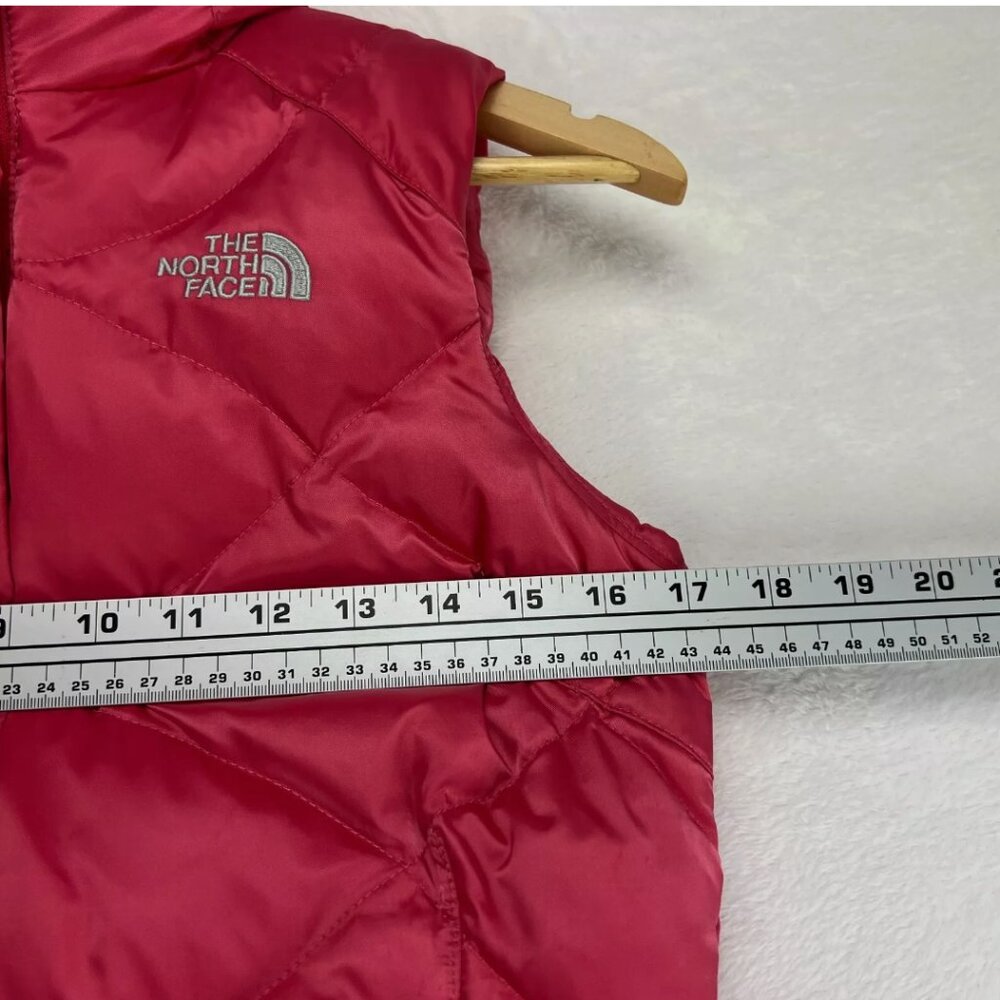 The North Face Bright Pink Vest 550 Goose Down Full Zip Insulated Quilted Winter - Picture 14 of 16